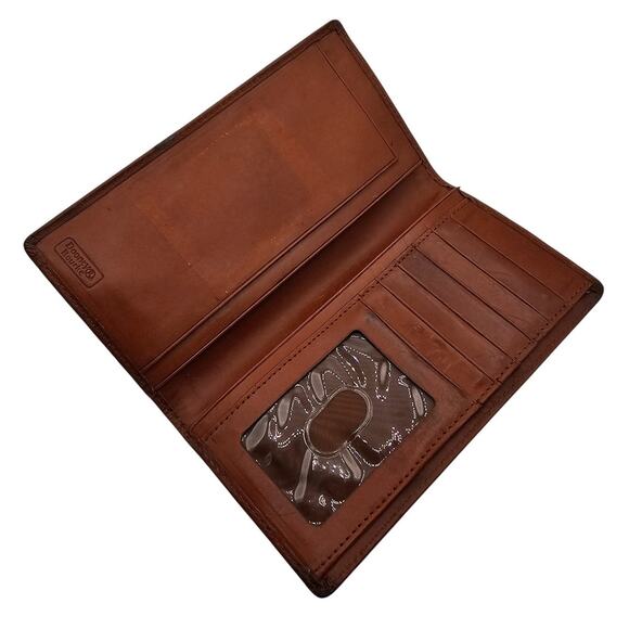 Vintage 1990s Dooney & Bourke Brown Leather Bi Fold Wallet Card Holder - Picture 1 of 4